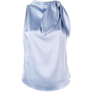 NANUSHKA blue tie-neck blouse w/ button fasten